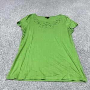 Talbots Blouse Women’s Green Short Sleeve Size Small